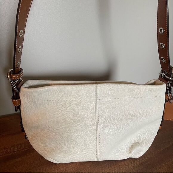 Coach Beige Pebble Leather Crossbody / Shoulder Purse - Picture 1 of 5